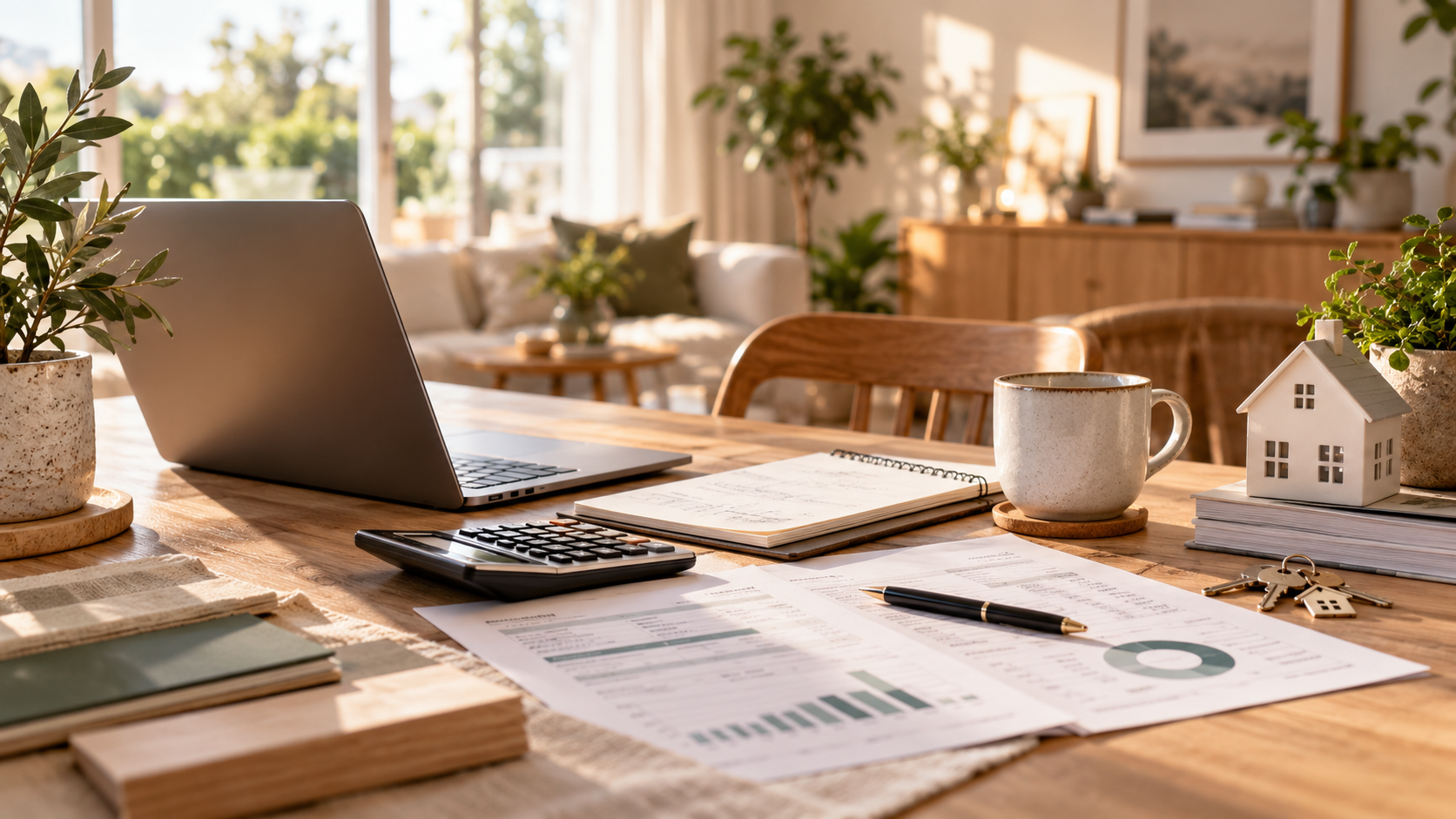 Būsto finansavimo dokumentai, namelio maketas ir raktai